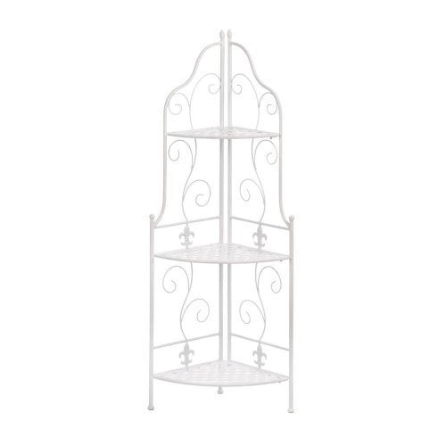 White Basket Weave Corner Rack