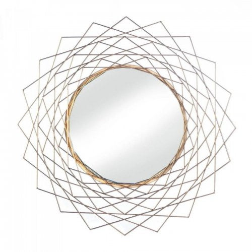 Golden Geometric Wall Mirror