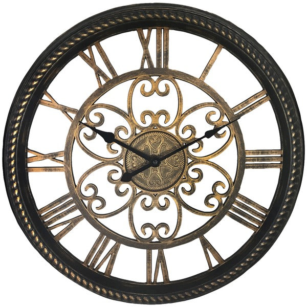 Westclox 19.5&quot; Wall Clock With Antique Black And Gold Finish