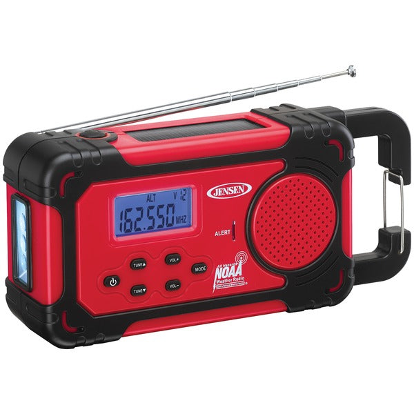 Jensen Am And Fm Weather Band Clock Radio With 4-way Power &amp; Built-in Flashlight