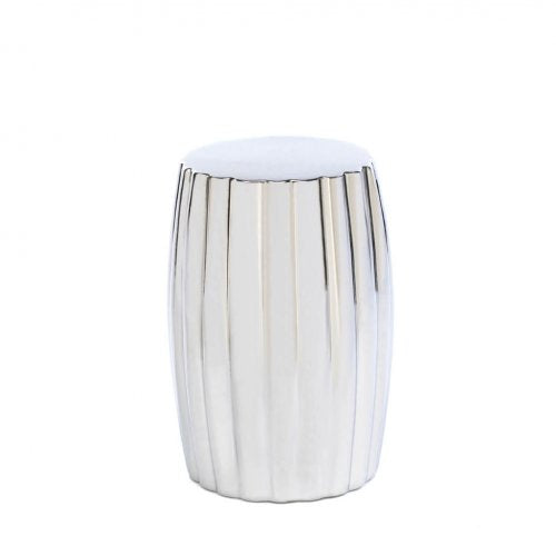 Ceramic Silver Decorative Stool