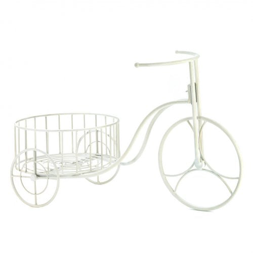 White Metal Tricycle Planter