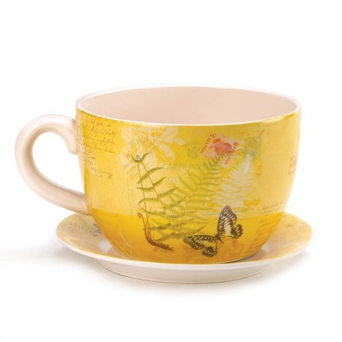 Large Garden Butterfly Teacup Planter