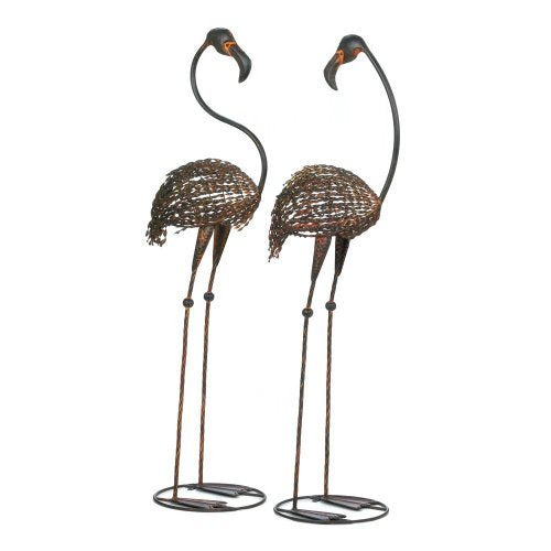 Wild Flamingo Garden Art Duo