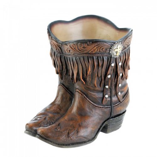 Fringed Cowboy Boot Planter