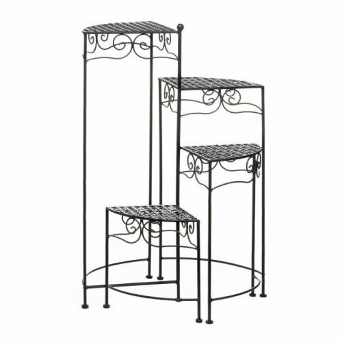 Black 4-tier Metal Plant Stand