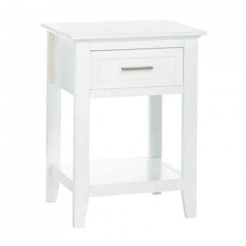 White Crosstown Side Table