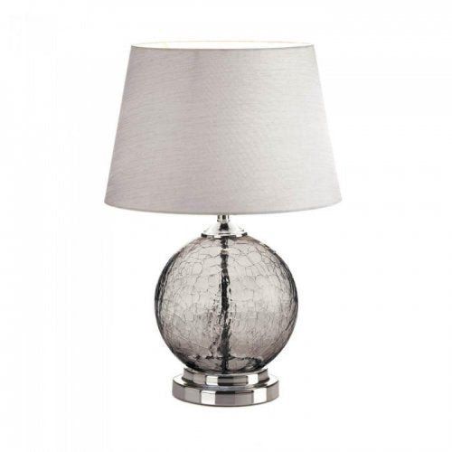 Grey Cracked Glass Table Lamp