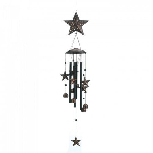 26&amp;#34; Bronze Stars Wind Chimes