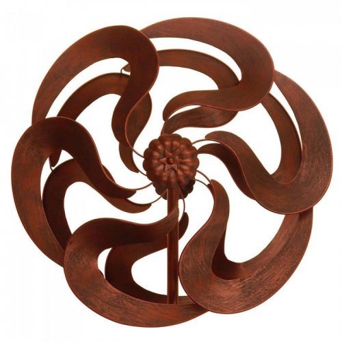 75&amp;#34; Bronze Flower Windmill Stake