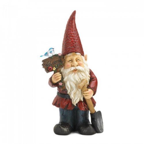 Welcome Gnome Solar Garden Decoration