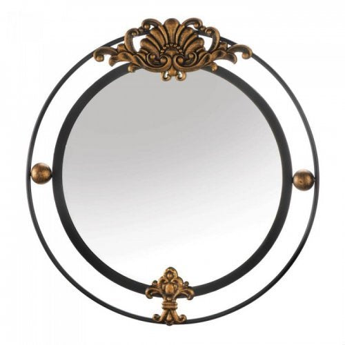 Regal Wall Mirror With Gold Accent