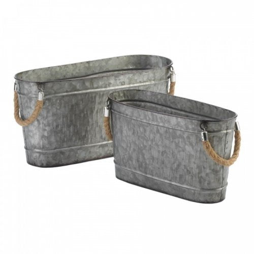 Galvanized Bucket Duo