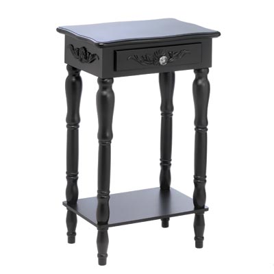 Carved Black Side Table