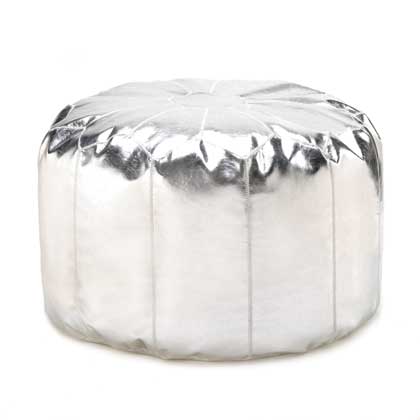 Silver Ottoman Pouf