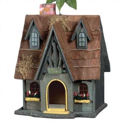 Thatch Roof Chimney Birdhouse