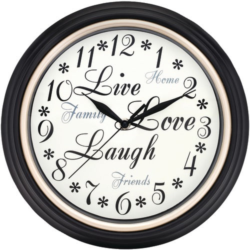 Westclox 12&amp;quot; Round Live Love Laugh Message Clock