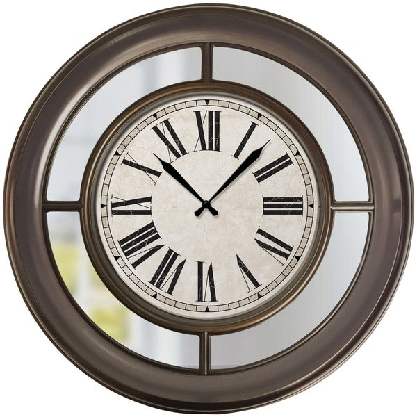 Westclox 22&amp;quot; Round Mirrored Wall Clock