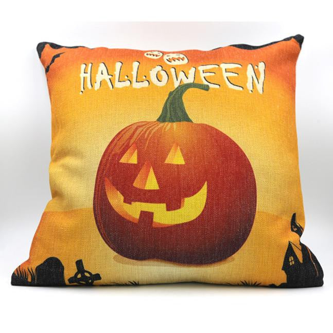 Halloween Pumpkin Square Pillow Cover Cushion Case  Pillowcase Zipper Closure